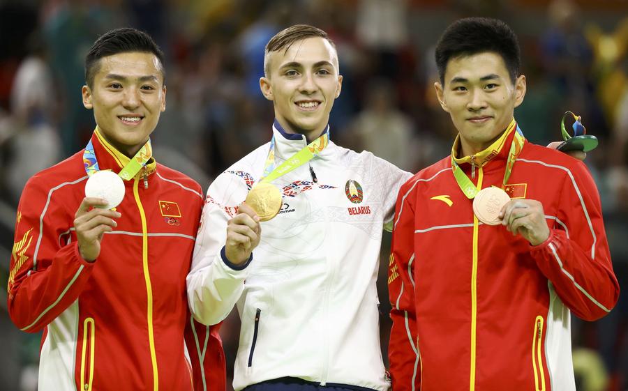 China's Dong and Gao take silver, bronze in men's trampoline