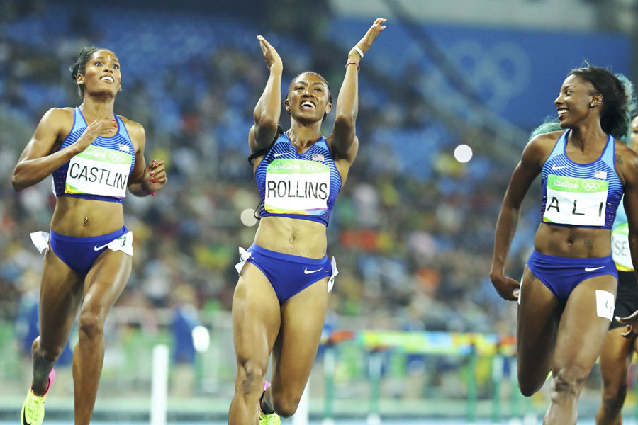 USA's Rollins wins Olympic 100m hurdles gold