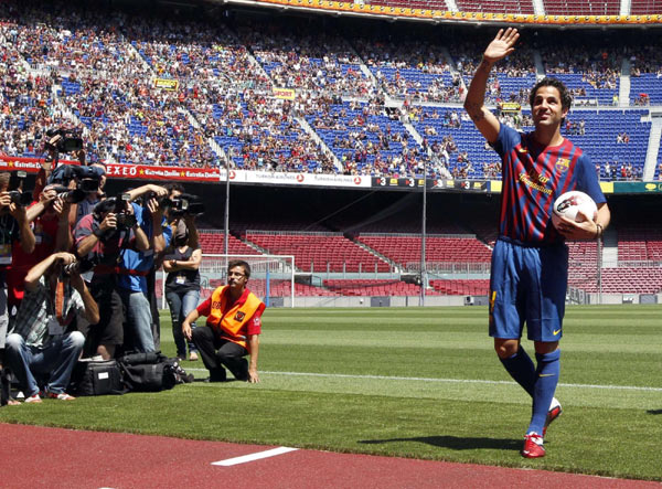 Special day for Fabregas as he rejoins Barca