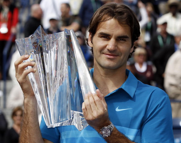 Federer beats Isner to win Indian Wells