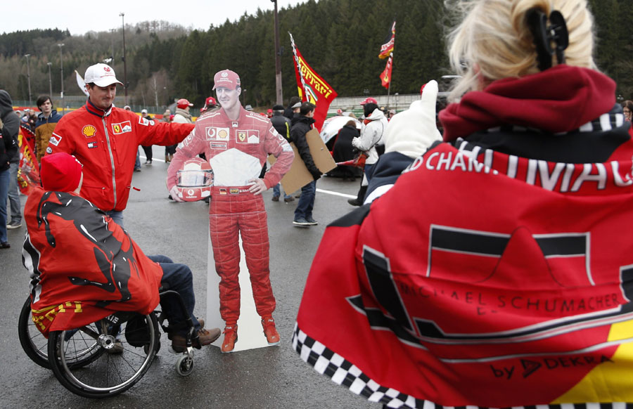 Praying for former Formula One world champion Schumacher