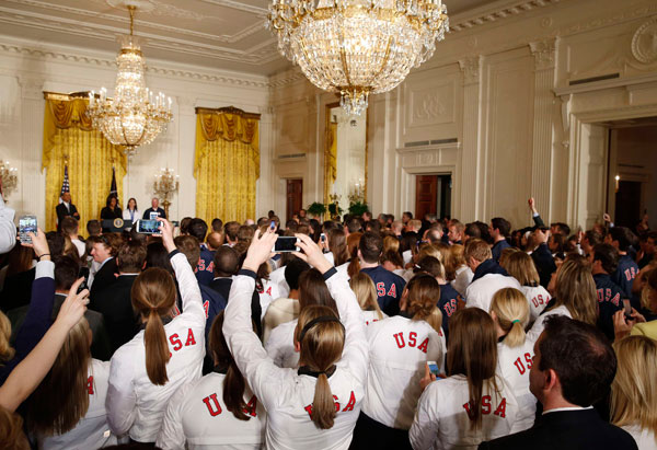 Olympic athletes get their White House moment