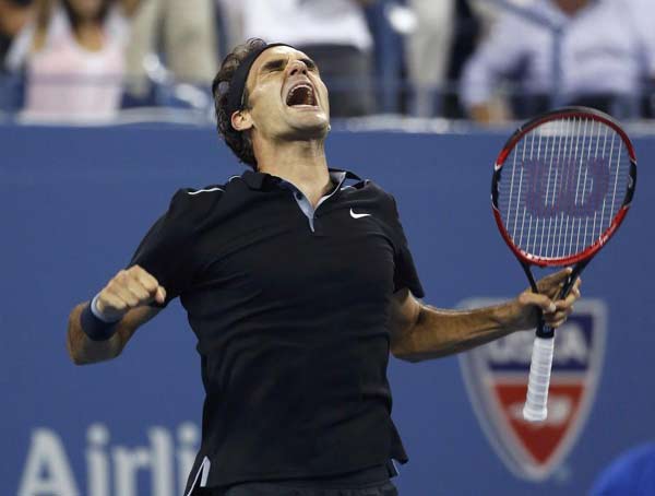 Federer saves 2 match points, reaches US Open SF