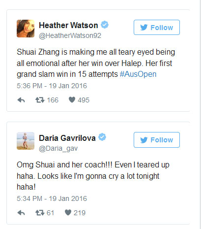 Zhang Shuai moves fans after qualifying for Australian Open quarterfinals