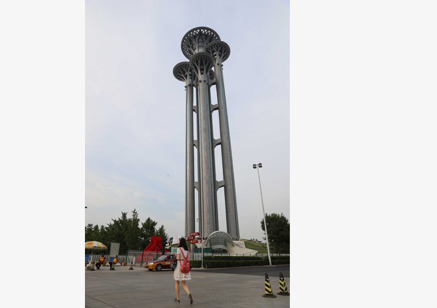 Permanent Olympic Symbol marks Beijing's new landmark