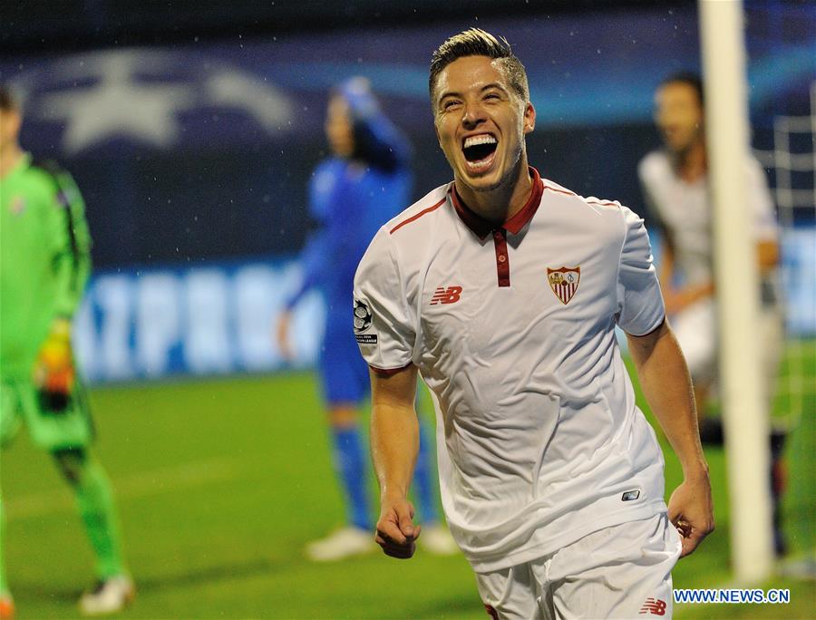 Sevilla FC beats Dinamo Zagreb 1-0 during UEFA Champions League Group