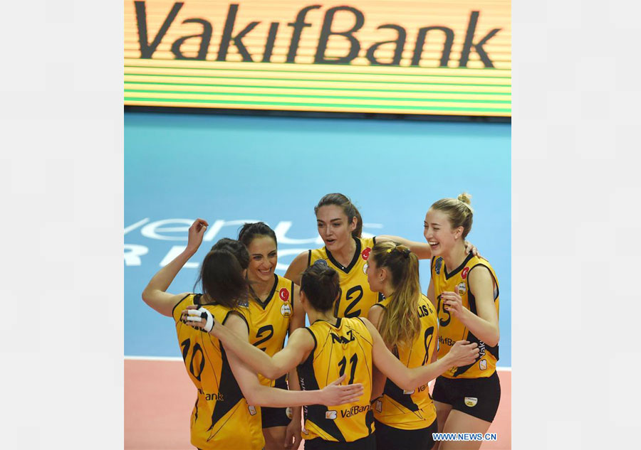 Vakifbank wins Besiktas 3-0 during Turkish Women Volleyball League match