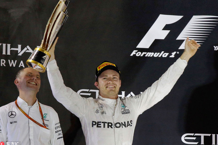 Nico Rosberg scoops award after announcing retirement