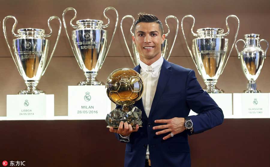 Cristiano Ronaldo wins fourth Ballon d'Or