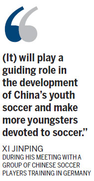 Xi calls for soccer development