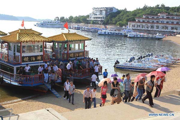 Tourism at Jingpo Lake in Mudanjiang, China's Heilongjiang