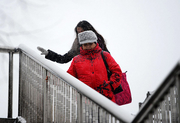 Joy and misery of snow in Harbin