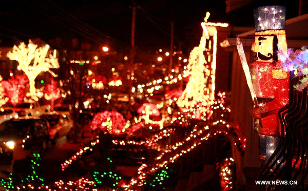 Christmas lights sparkle in New York