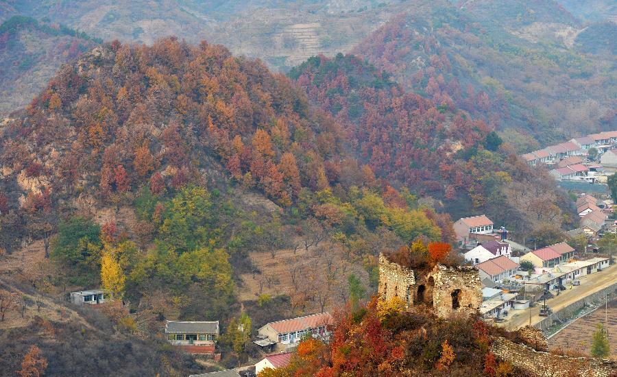 Autumn scenery of Yumuling Great Wall in Hebei