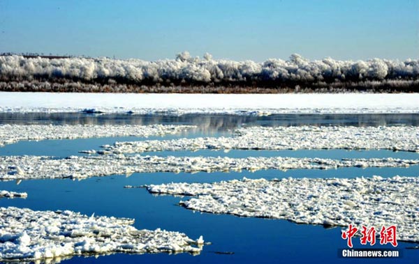 Beautiful rime in NE China's Great Khingan Mountains