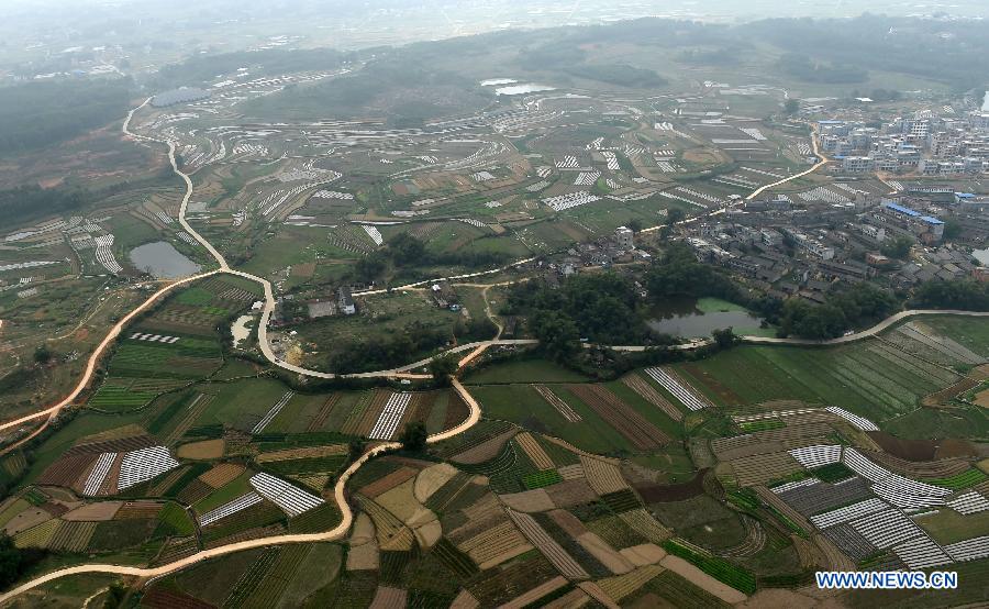 Aerial view of rural areas in Nanning, Guangxi