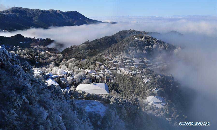 Snow scenery of Mount Lu in China's Jiangxi