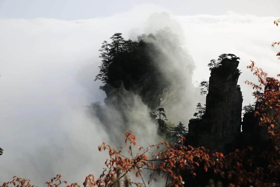 Amazing clouds view seen at Wulingyuan scenic spot in C China