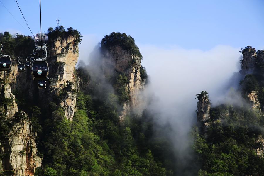 Amazing clouds view seen at Wulingyuan scenic spot in C China