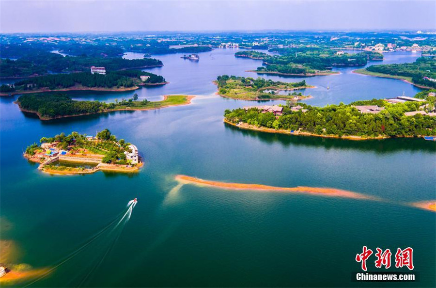 Beautiful lake Longquan in Chengdu