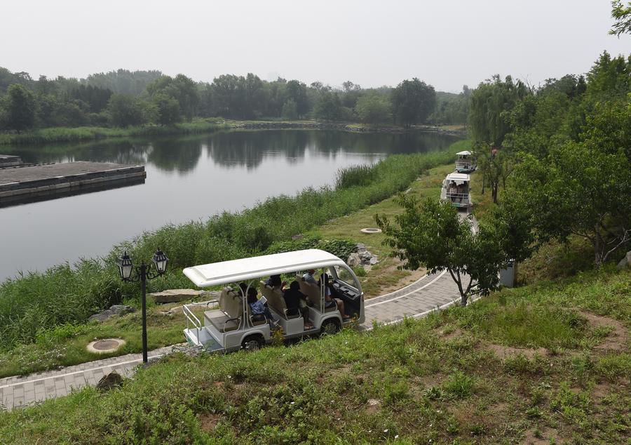 Sightseeing cars geared up at the Old Summer Palace