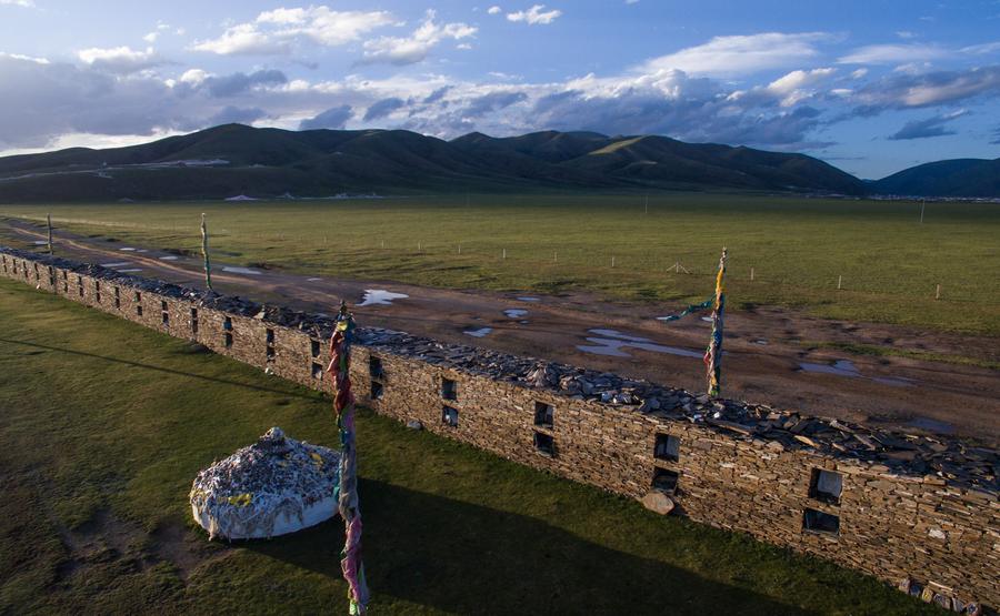 Mani stone scripture wall in Ganzi, China's Sichuan