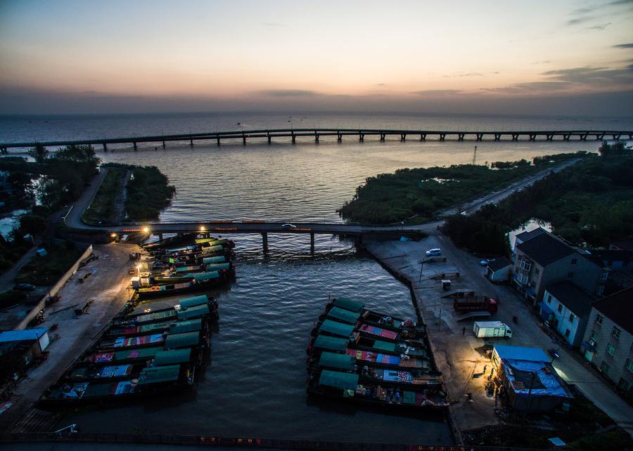 Villagers busy in drying fish in E China