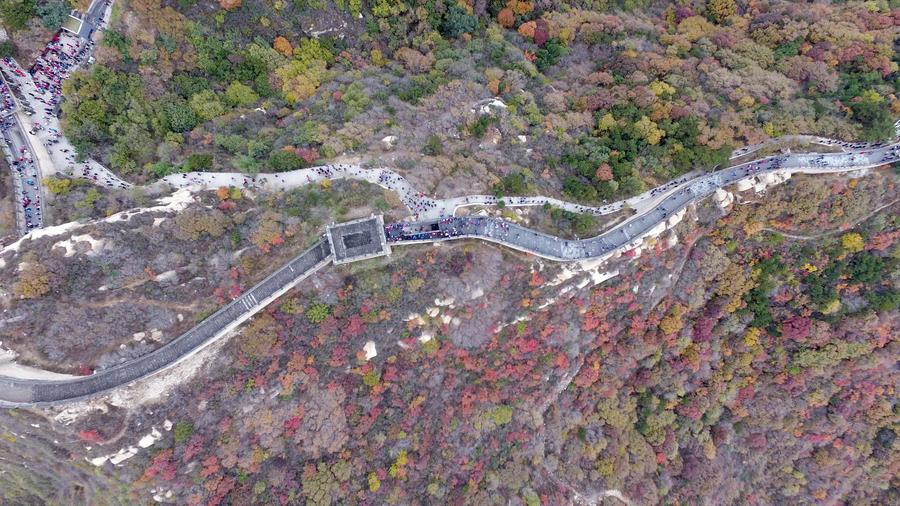 Tourists visit Badaling National Forest Park in Beijing