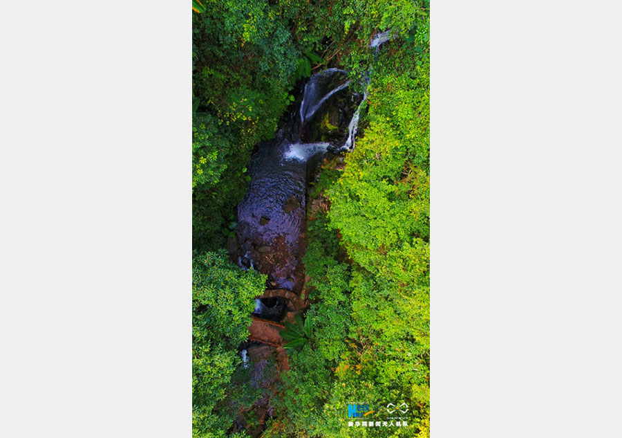 Aerial photos of Daxushan Waterfalls in China's Guangdong