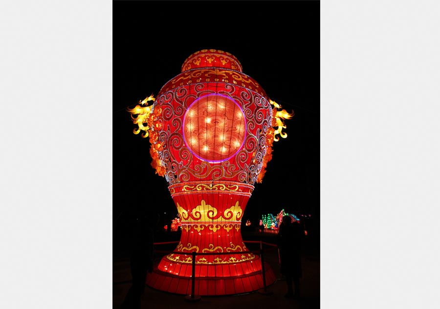 Lanterns light up Beijing rose park for Spring Festival