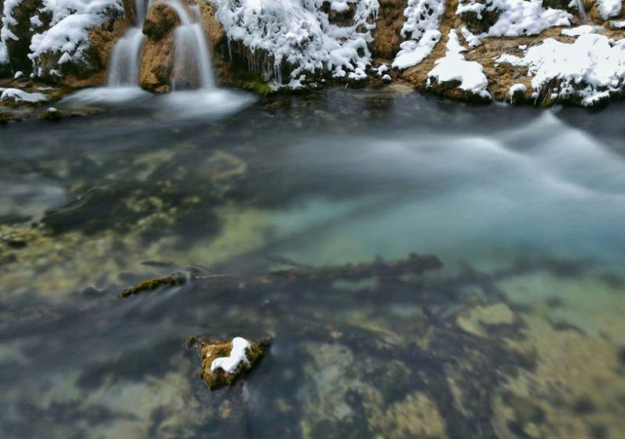 Mystical Jiuzhaigou Valley after snow