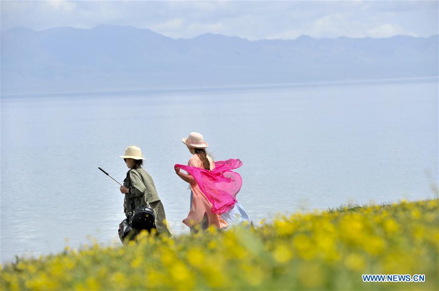 Scenery of Sayram Lake in China's Xinjiang