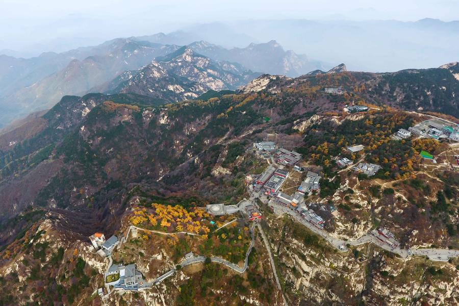 Bird's-eye view of Taishan Mountain in E China