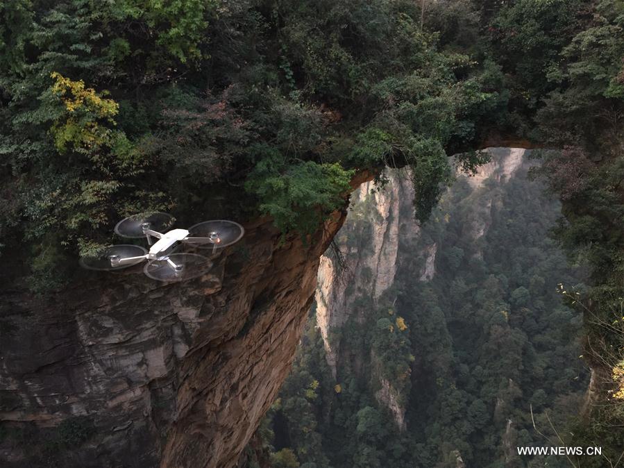 Aerial view of Wulingyuan in Zhangjiajie, China's Hunan