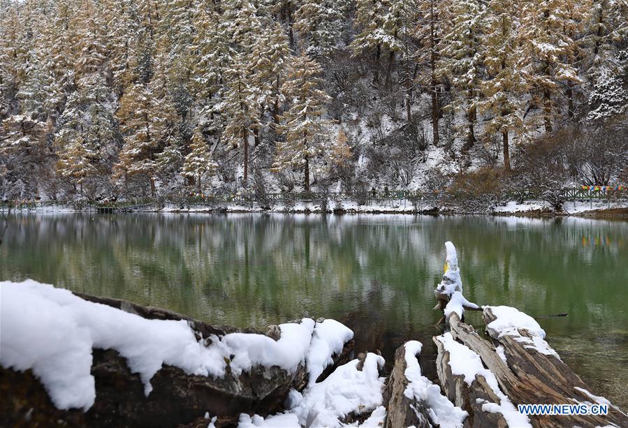 Scenery of snow-covered Yading Nature Reserve in SW China