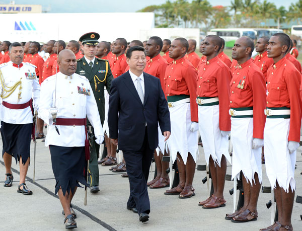 Chinese president arrives in Fiji for state visit