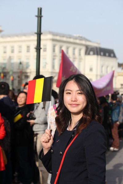 Belgium's Chinese beam at Xi's arrival