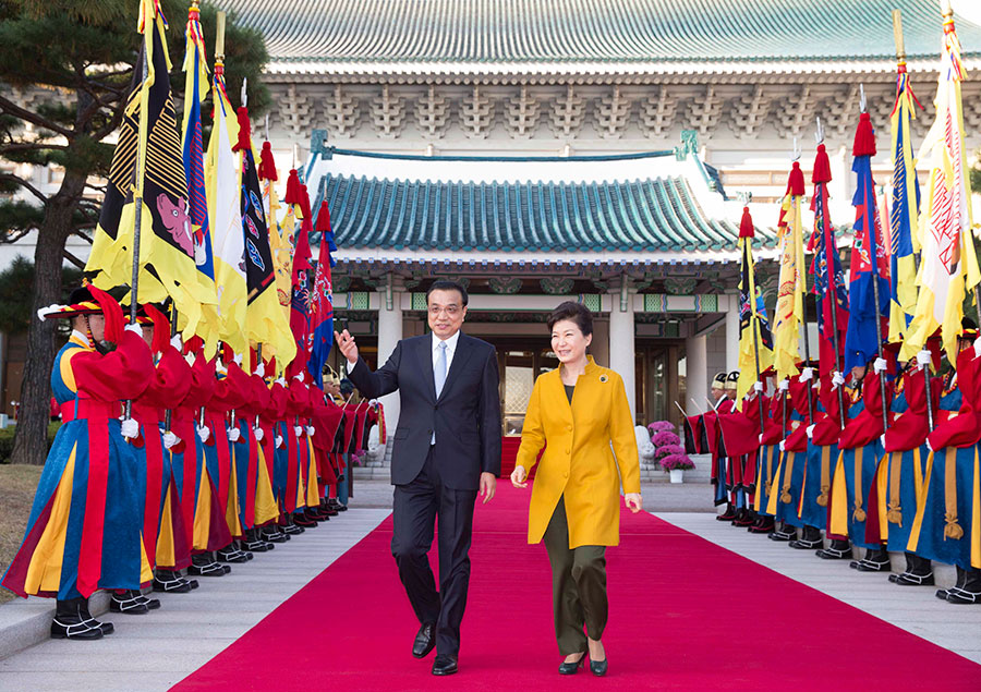 South Korean President welcomes Premier Li Keqiang