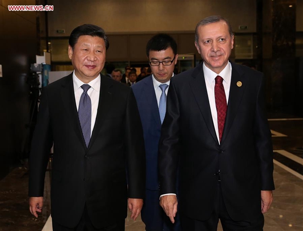 Chinese president meets with Turkish counterpart in Turkey