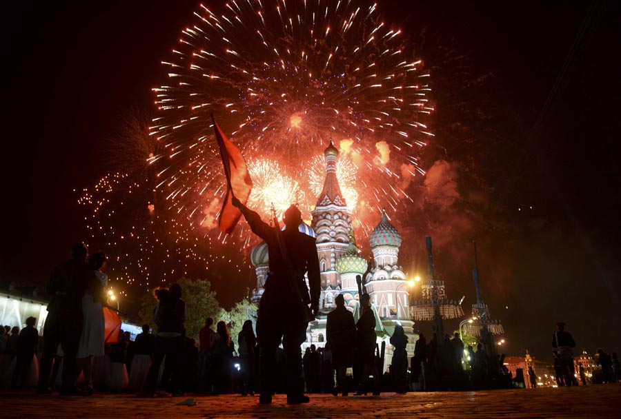 Fireworks explode across Russia to celebrate Victory Day