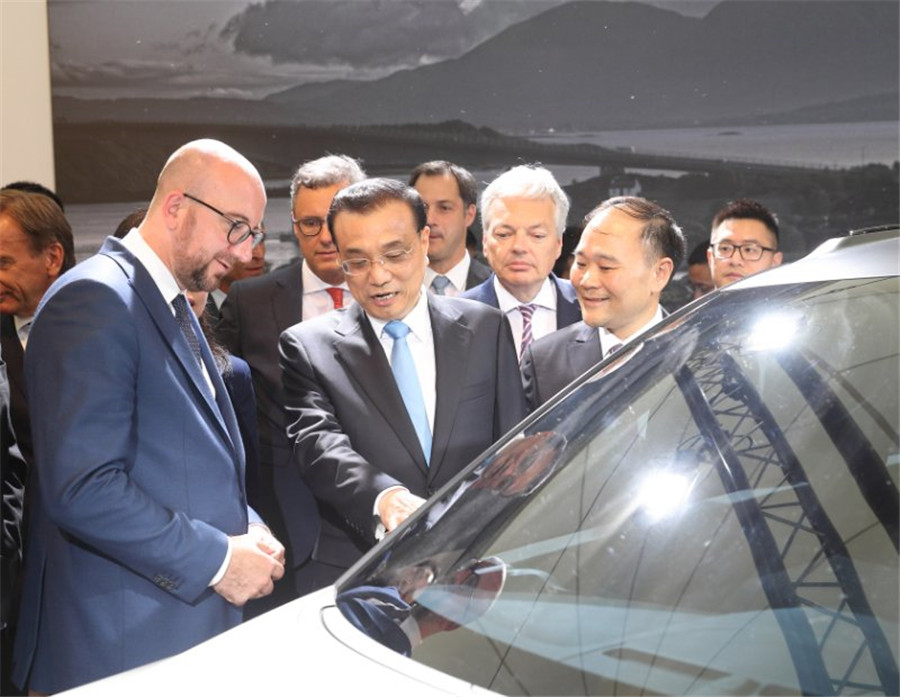 Premier gets up close and personal with new car in Belgium