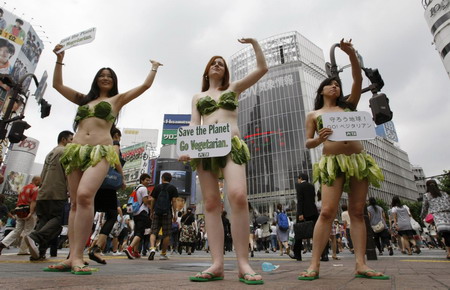 Protest against killing animals for food