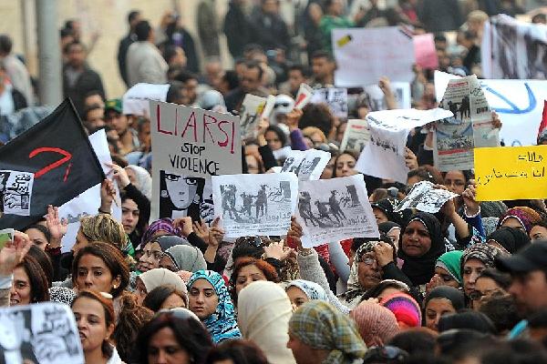 Women march in Cairo to protest violence