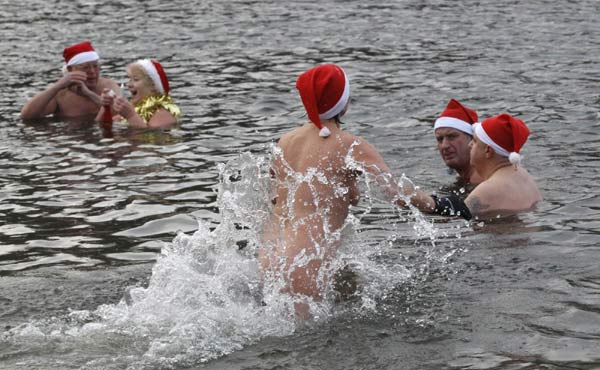 Christmas ice swimming session