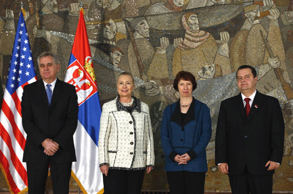 Clinton, Ashton arrive in Belgrade