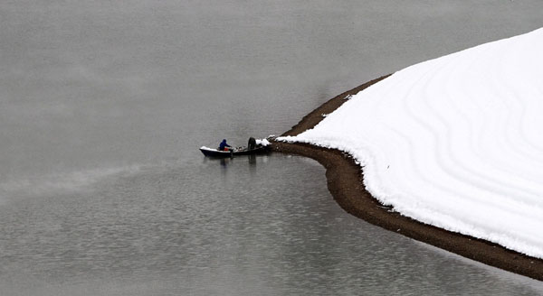 Albanian city covered in heavy snow