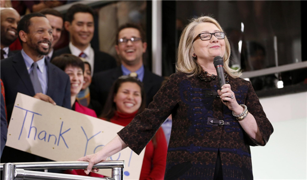 Hillary Clinton bids farewell to State Department