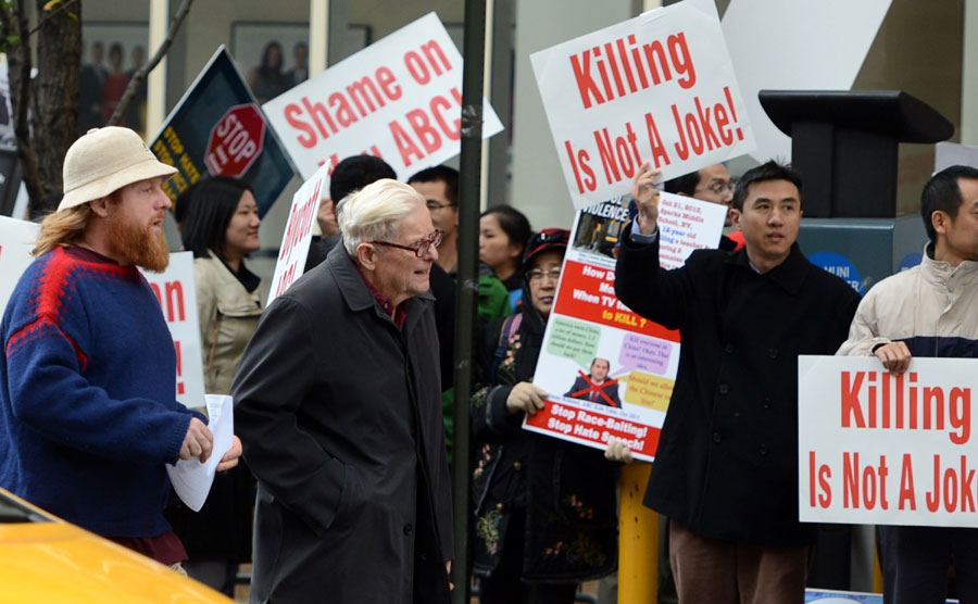 Chinese Americans protest Kimmel joke in NYC