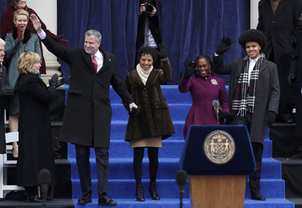 De Blasio sworn in as New York mayor