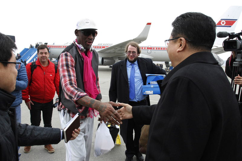 Rodman in DPRK with ex-NBA team